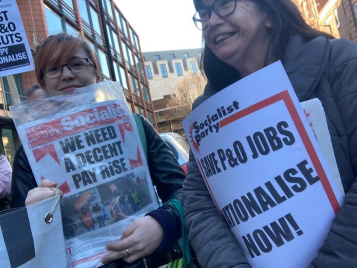 P&O - Save the jobs! London protest, 18 March 2022, photo by Paula Mitchell P&O - Save the jobs! London protest, 18 March 2022, photo by Paula Mitchell