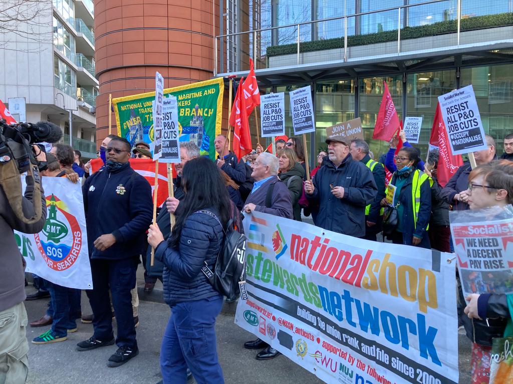 P&O - Save the jobs! London protest, 18 March 2022, photo by Paula Mitchell