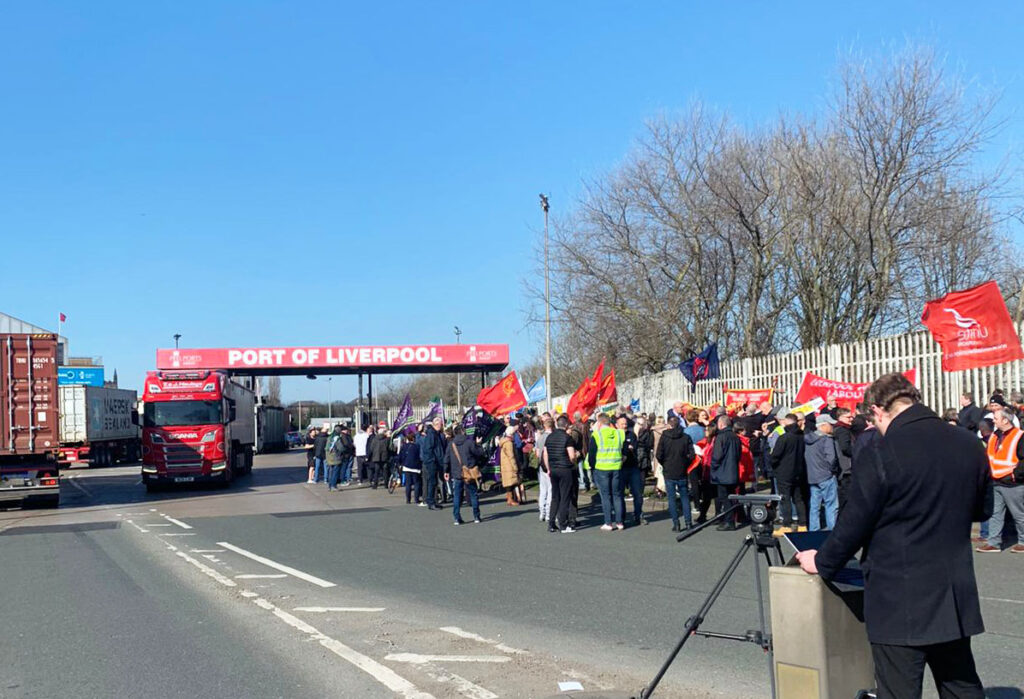 Protest against P&O sackings at the Port of Liverpool, 18 March 2022