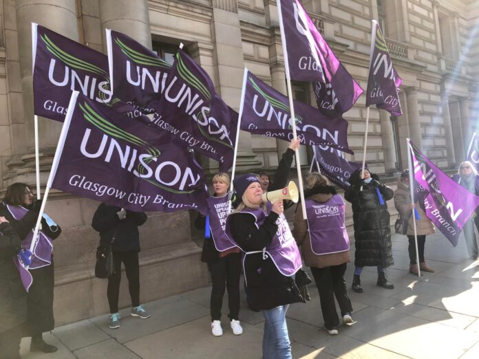 Glasgow equal pay protest on 8 March 2022. Photo: Matt Dobson