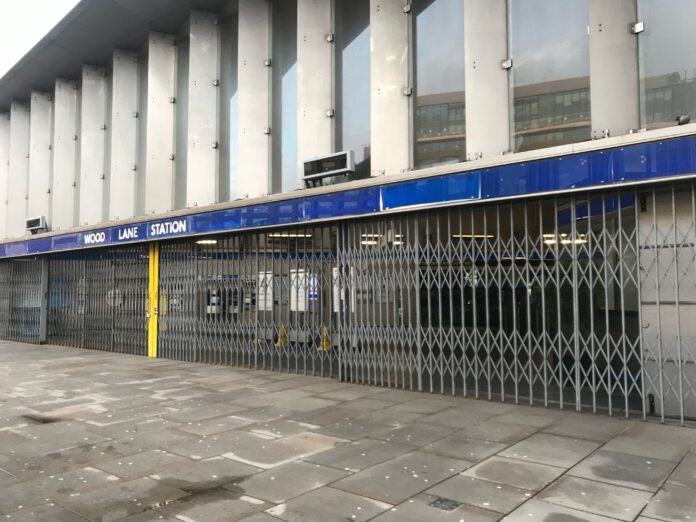 A station during the RMT London Underground strike, March 2022, photo by Helen Pattison