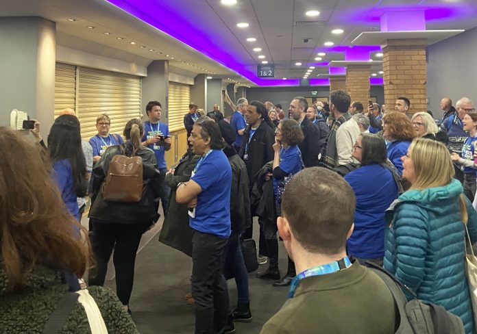 Walkout at NEU conference. Photo NEU Warwickshire Walkout at NEU conference. Photo NEU Warwickshire