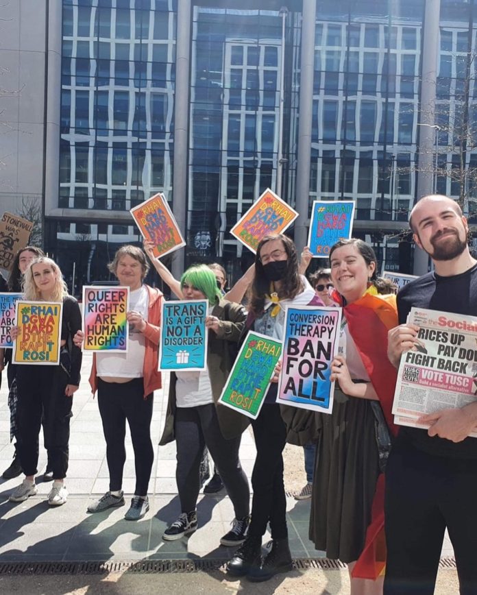 Cardiff conversion therapy protest. Photo John Williams