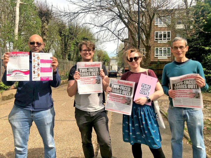 TUSC against cuts campaigning with Socialist Party members Photo Ealing TUSC