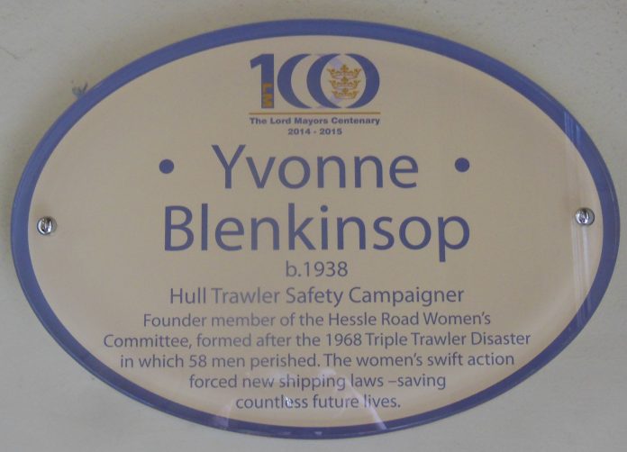 Plaque to Yvonne Blenkinsop at Hull's Maritime Museum, photo Ian S/CC
