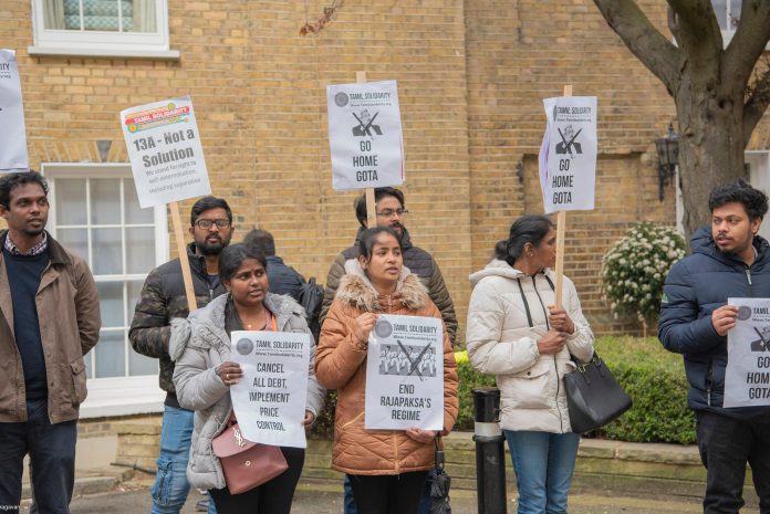 Sri Lanka protest UK - photo Tamil Solidarity