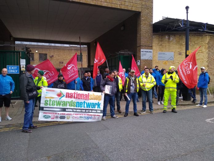 Hackney council housing workers on strike 3 May, photo Chris Newby