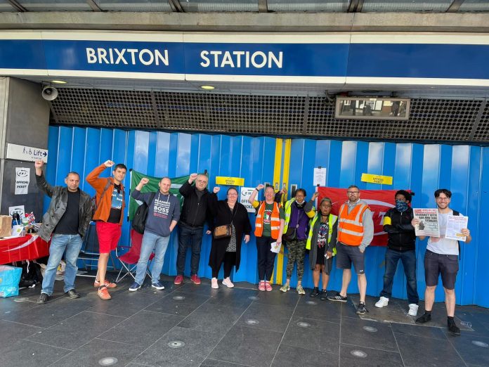 Brixton tube station, London, RMT strike 21.6.22