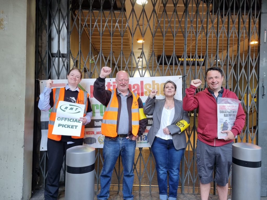 RMT picket line at London Bridge, 21 June