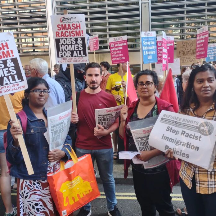 Protesting at Home Office Photo London SP