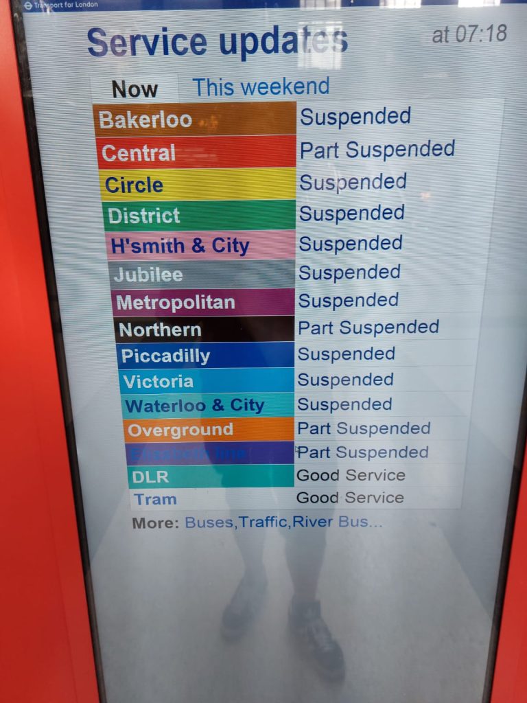 TfL lines not running