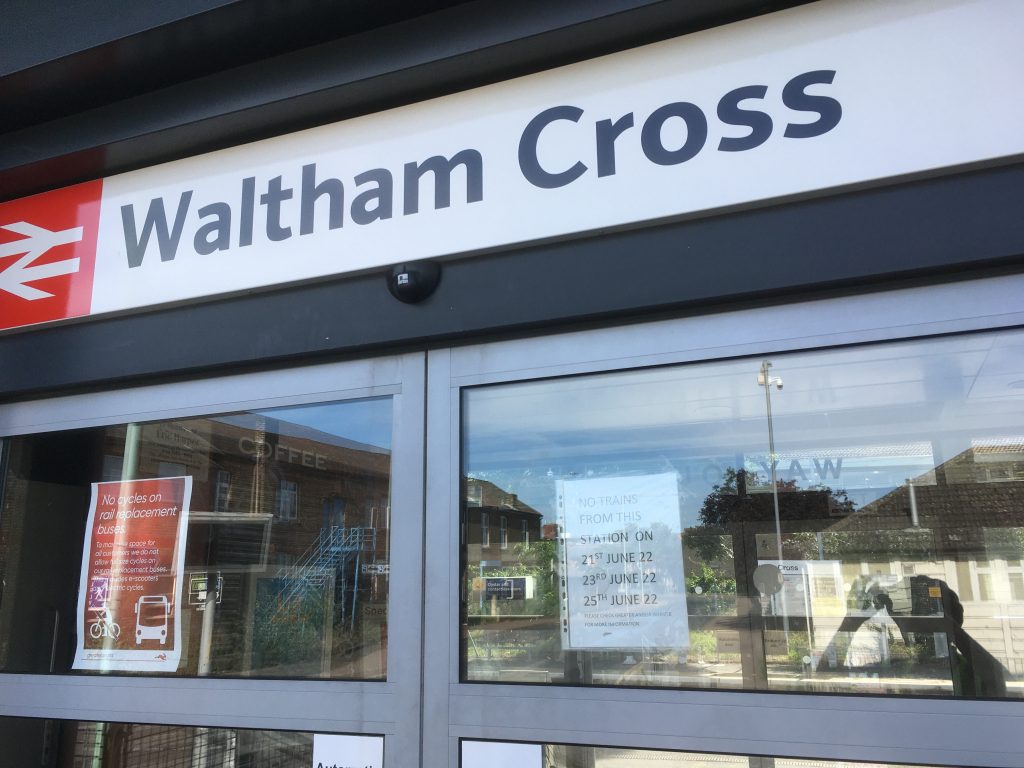 Waltham Cross station closed