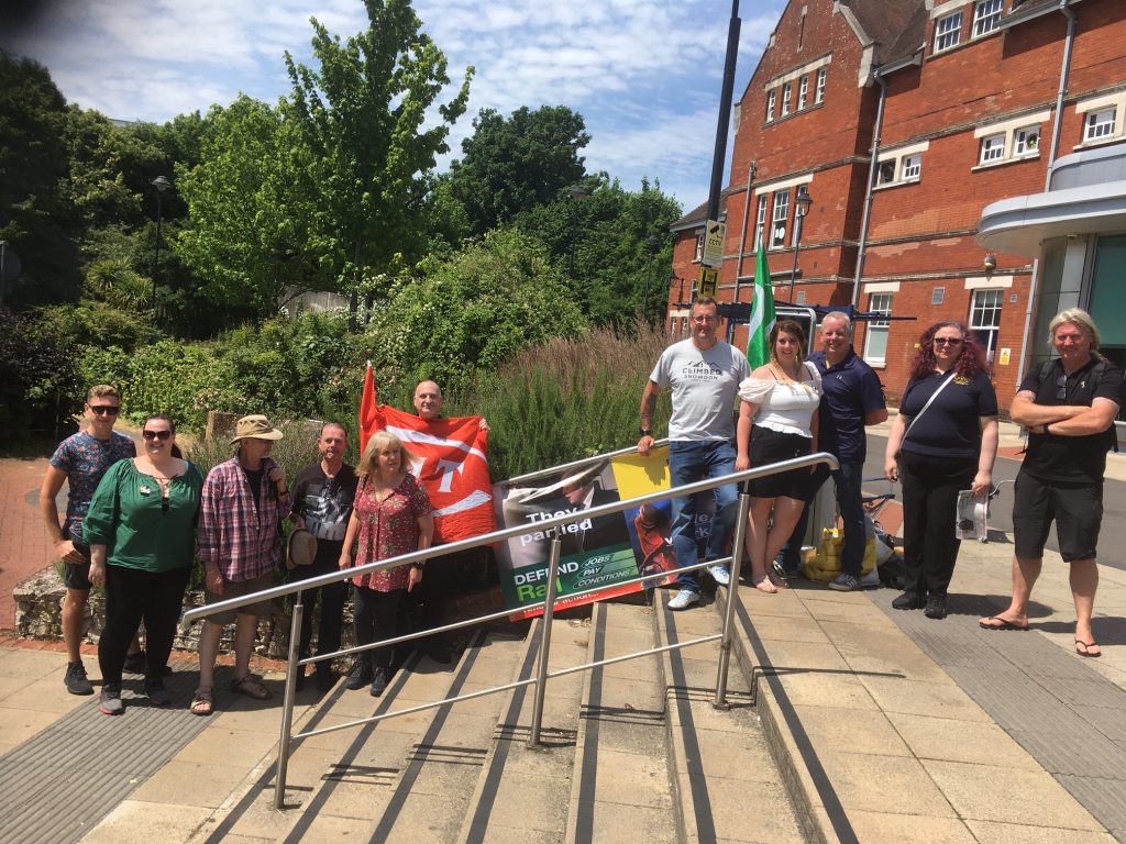 Basingstoke, RMT picket on 21.6.21