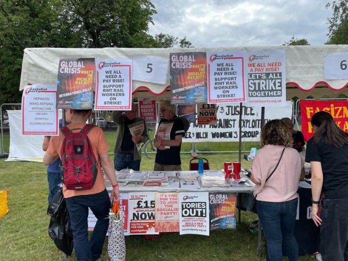 Socialist Party stall at the Daymer festival. Photo: London SP