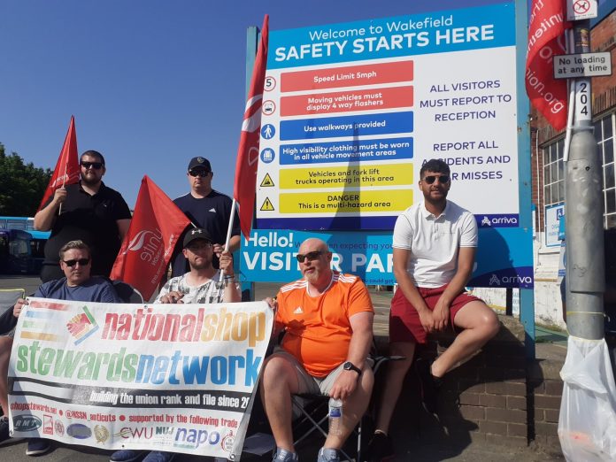 Arriva South Yorkshire picket line. Photo: WakefieldSP