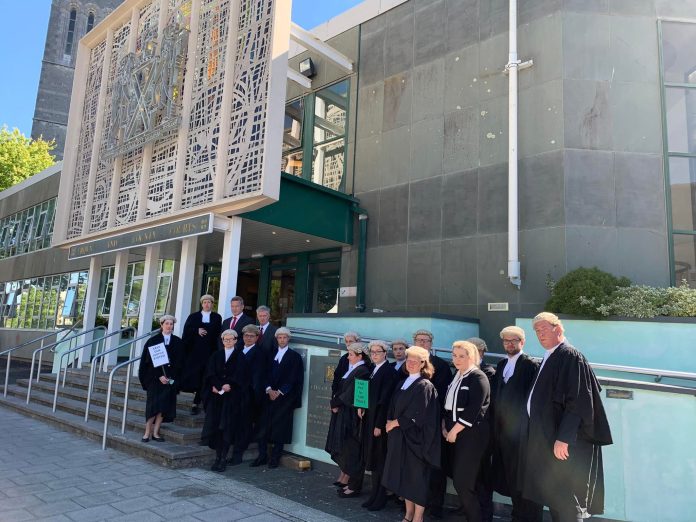 Barristers on strike in Plymouth. Photo: Ryan Aldred