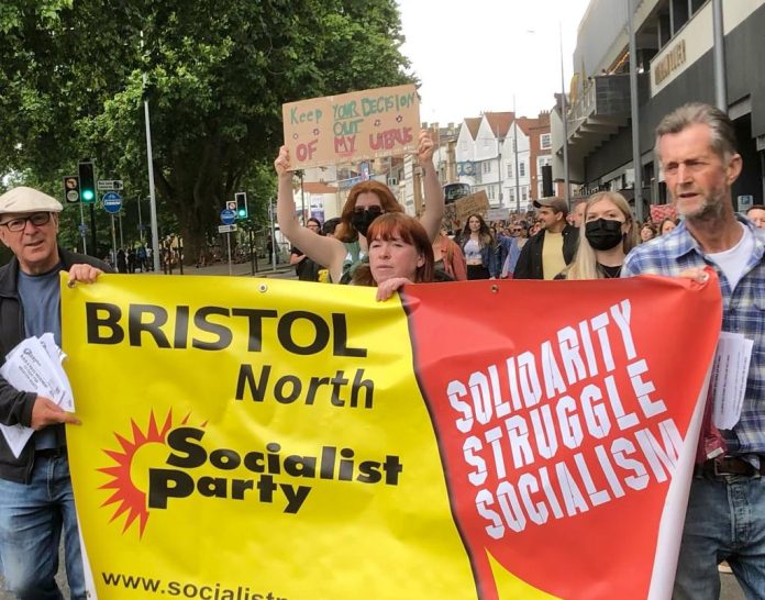 Socialist Party members marching in Bristol 3 July. Photo: Mike Luff