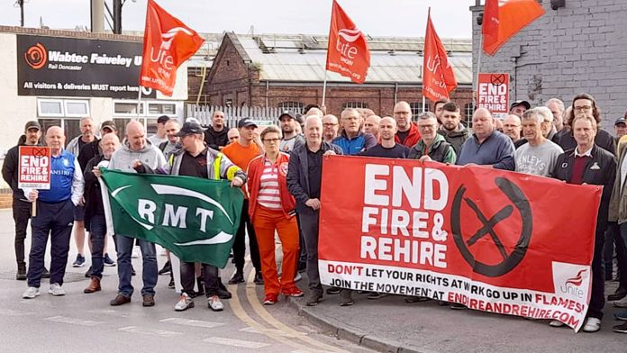 Wabtec picket line. Photo: Alistair Tice