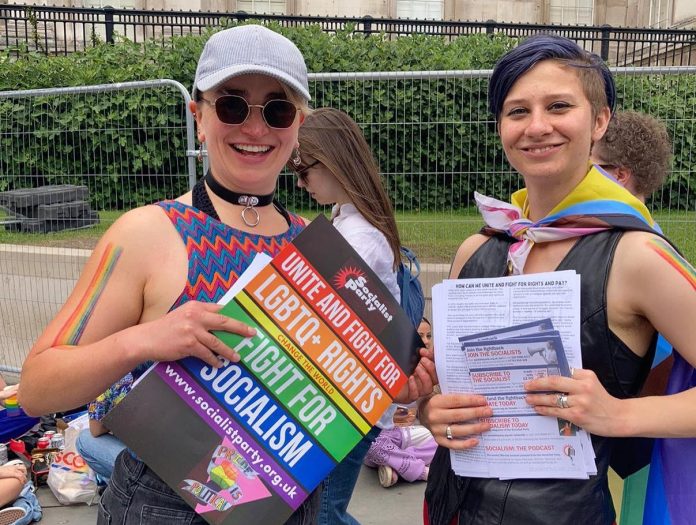 Socialist Party members at Pride. Photo: London SP