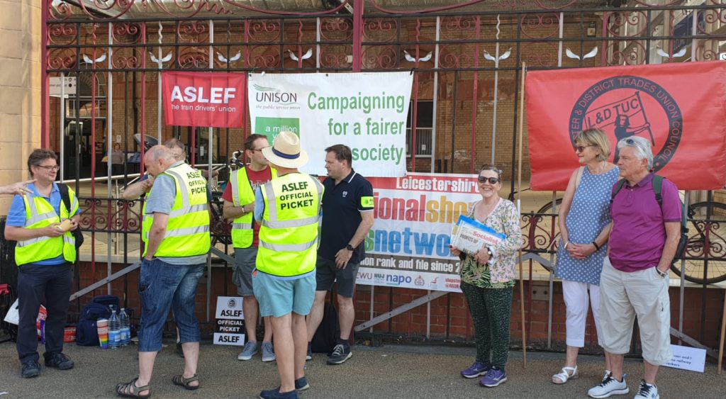 Leicester Aslef picket, 13.8.22
