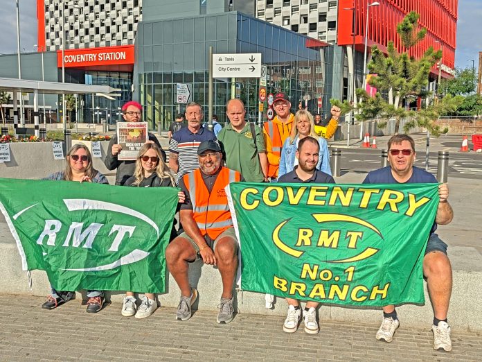 RMT picket - photo Coventry Socialist Party