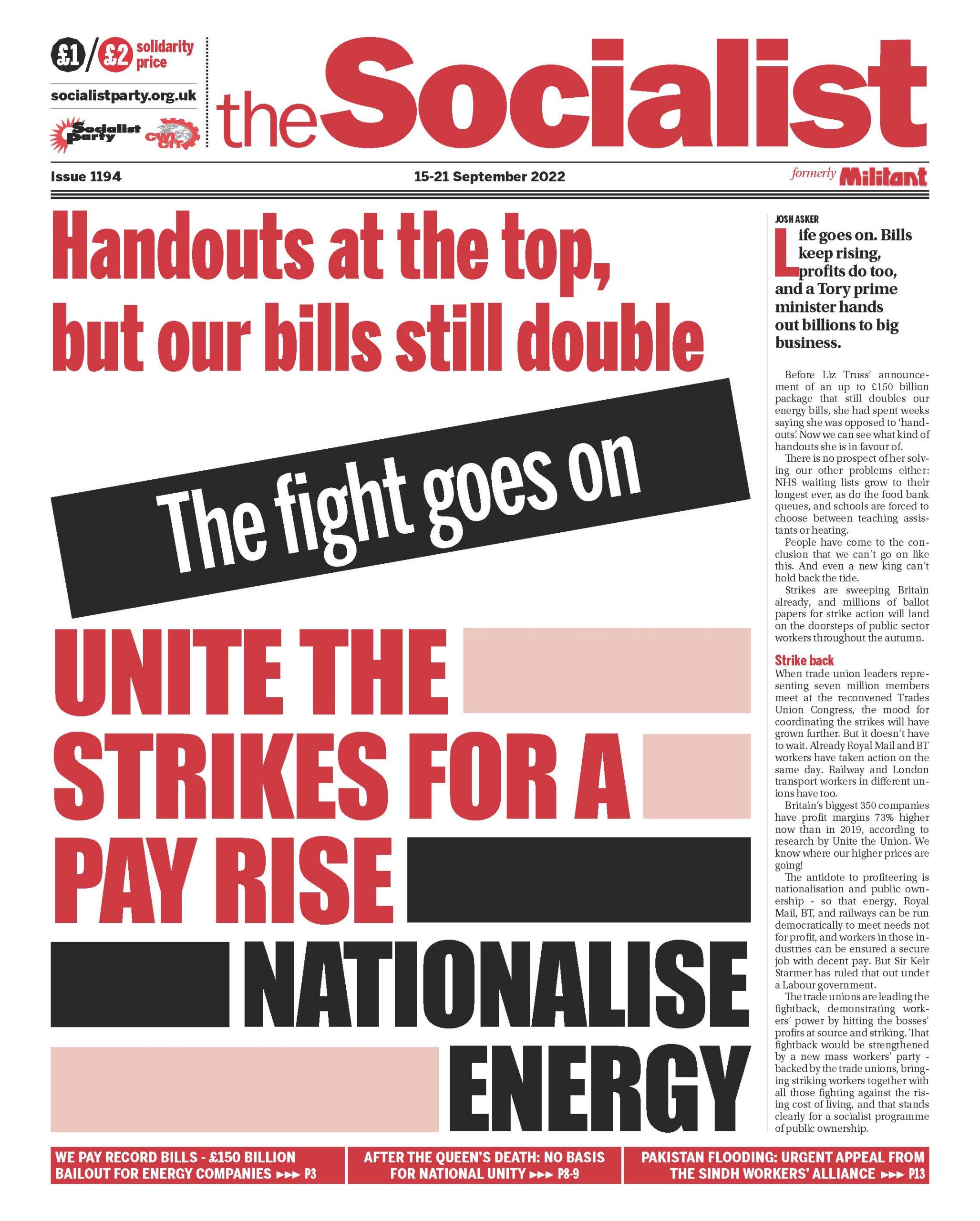 The Socialist issue 1194 Socialist Party