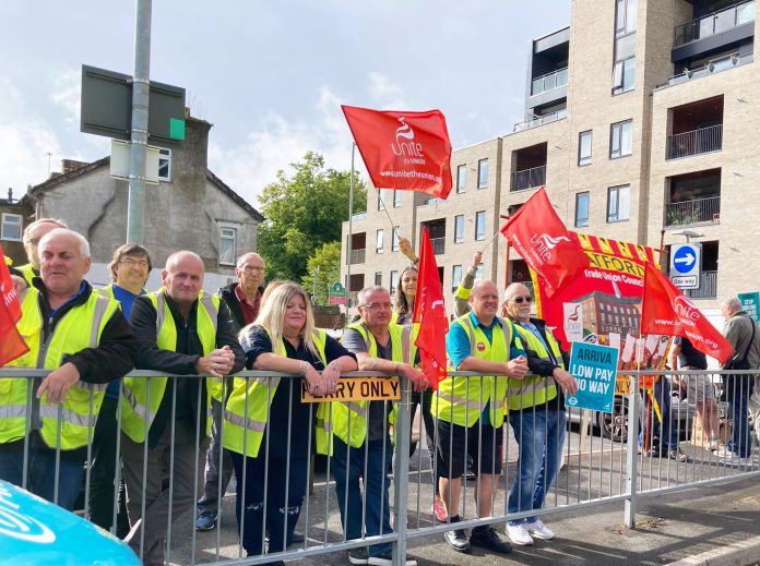 Picket line at Watford Junction. Photo: Mark O'Connor