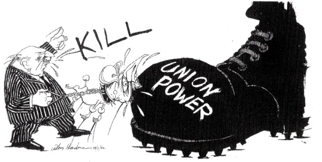 Miners Strike - Union Power - Alan Hardman cartoon
