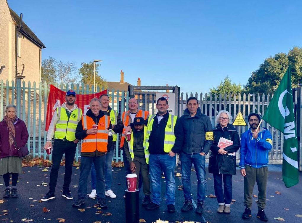 RMT & Aslef picketing at Chingford, N London. 1st October 2022
