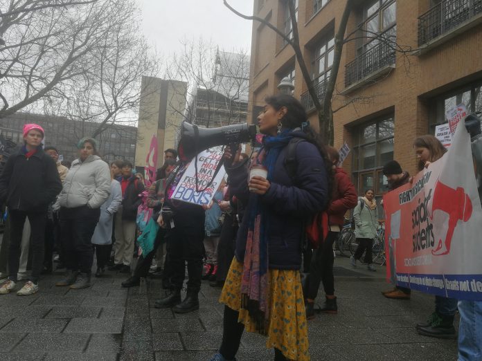 Socialist Students rally at NUS protest - photo Josh Asker