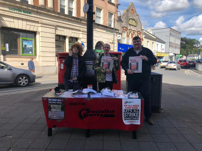 Devon Socialist Party campaigning to nationalise energy companies and kick Tories out