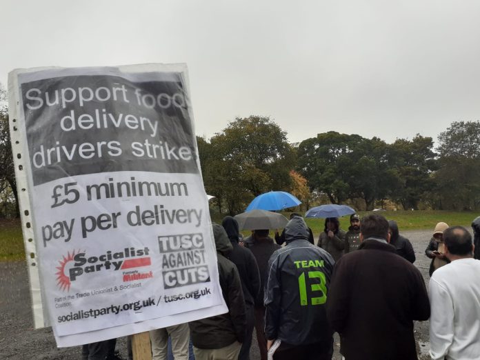 Leeds delivery drivers' strike - photo Iain Dalton