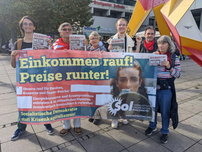 CWI Germany (Sol) at the protest in solidarity with the uprising in Iran