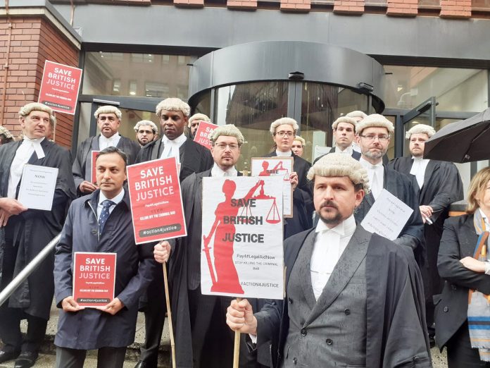 Leeds barristers on strike. Photo: Iain Dalton