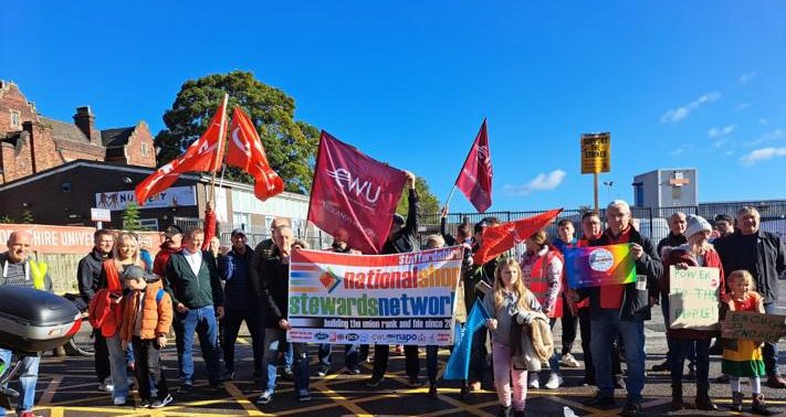 CWU and rail strikers in Stoke, 1.10.22