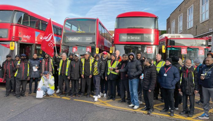 Abellio bus workers. Photo: Berkay Kartav