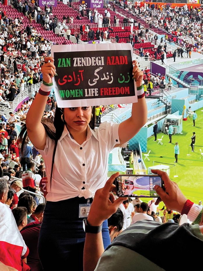 Iran football supporters protest against the Iranian government - Standardwhale/CC Iran football supporters protest against the Iranian government - Standardwhale/CC