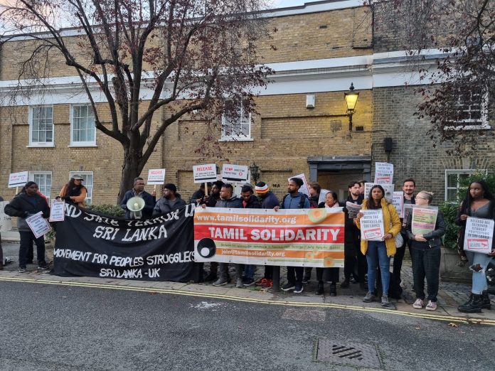 London protest in Solidarity with the struggle in Sri Lanka