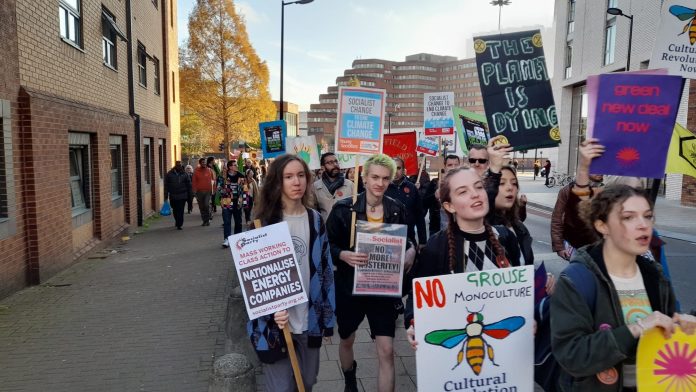 Climate marchers in Sheffield Alistair Tice