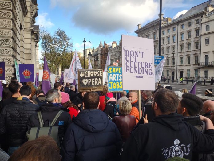 Protest against cuts to the English National Opera grant - photo James Ivens