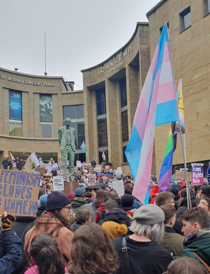Trans rights protest Glasgow 21.1.23