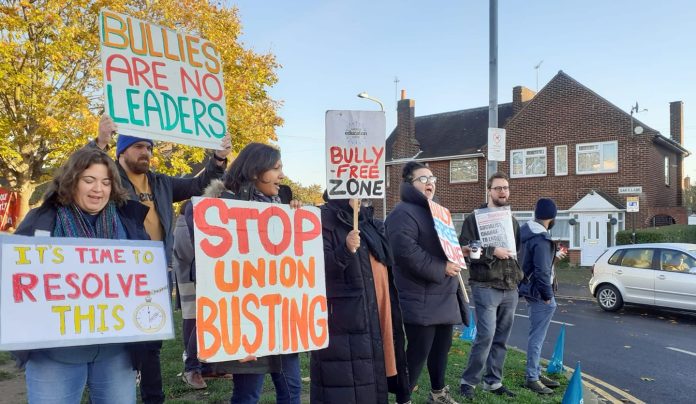 Oaks Park strike. Photo: East London Socialist Party