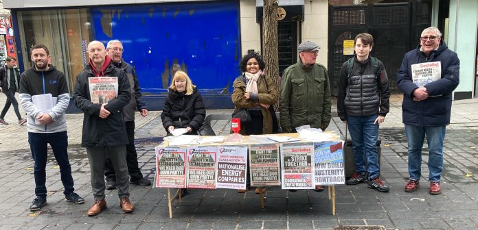 Liverpool Socialist Party campaign stall. Photo: Alex Smith