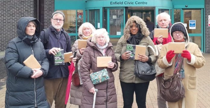 Enfield campaigners. Photo: Unite housing workers branch