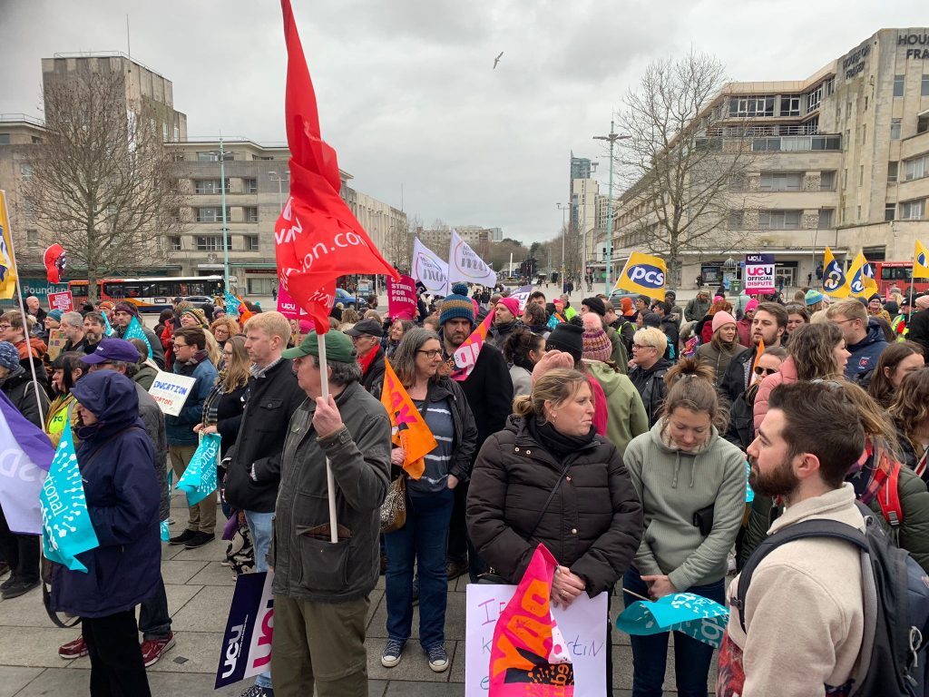 Around 800 demonstrated in Plymouth, 1.2.23, photo from Ryan