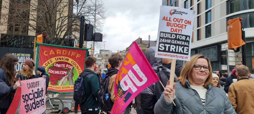 Cardiff rally, 1.2.23, photo from Dave Reid