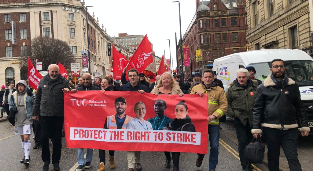 Around 2,000 marched in Leeds, 1.2.23, Photo from Tanis