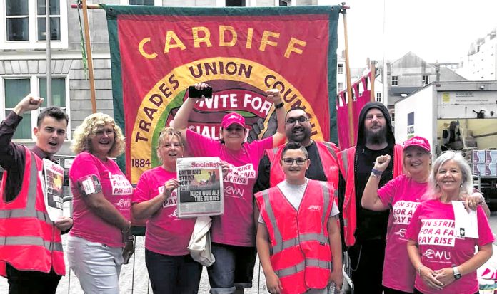 CWU strikers Cardiff - picture credit John Williams (left)