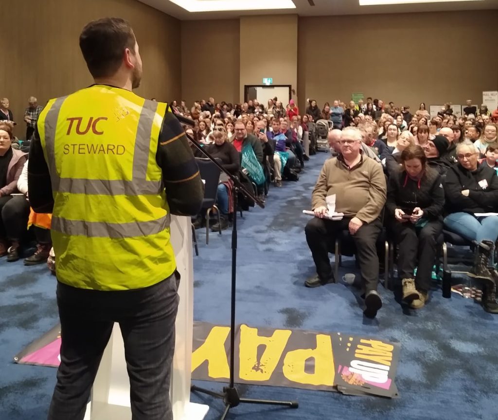 A packed strike rally in Hull. 1.2.23. Photo from Ken