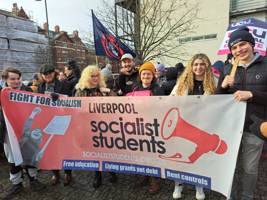 Getting ready to march in Liverpool, 1.2.23. Photo from Roger Bannister